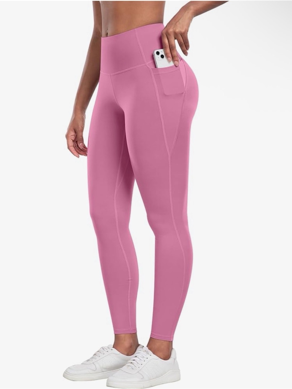 High-Rise Side-Pocket Leggings for Women - Pink